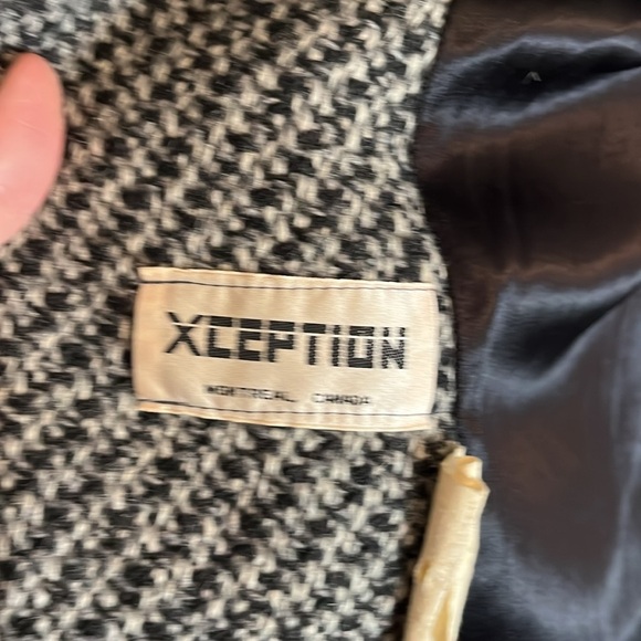 Xception Vintage Canadian made oversized L XL wool blend coat tweed - Picture 11 of 16